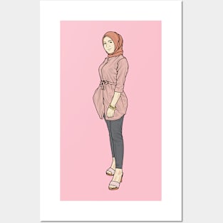 Beutiful Lady In Pink Posters and Art